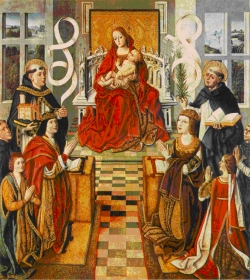 Fernando GALLEGO: Die Madonna der katholischen Könige (1490–1495).  In Spanien erlangte das als „katholischen Könige“ bezeichnete Monarchenehepaar Isabella I. und Ferdinand II. bereits am Ende des 15. Jahrhunderts das Kirchenregiment.