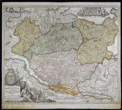 Johann Baptist Homann (1712): Karte des Herzogtums Holstein (Kupferstich Standort:  Institution Kartenabteilung, Staatsbibliothek zu Berlin, Maße:58 x 52,5 cm). Bereits kleine Territorien, wie das Herzogtum Holstein bestanden aus unterschiedlichen Herrschaftsgebieten.