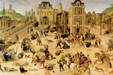 Francois DUBOIS (16. Jhd.): Das Massaker der Bartholomäusnacht. Ölgemälde, 94 cm x 154 cm.